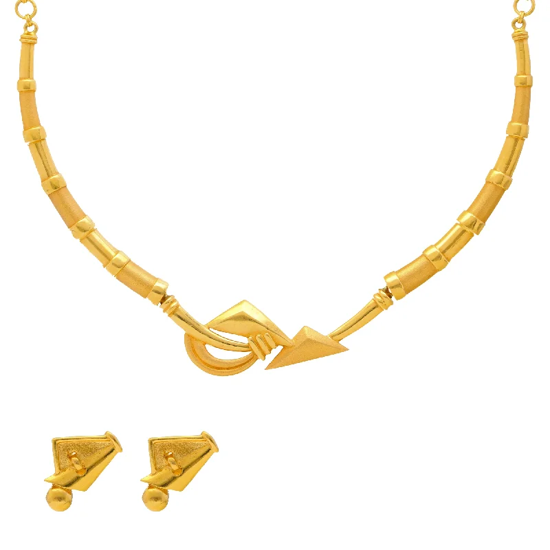 adjustable silver cuff bracelet 22K Yellow Gold Jewelry Set (42gm)