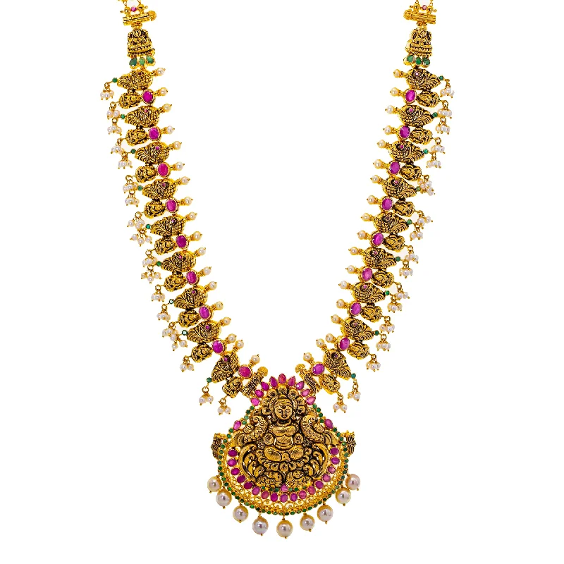 bold gothic skull necklace 22K Yellow Gold Laxmi Necklace (101.3gm)