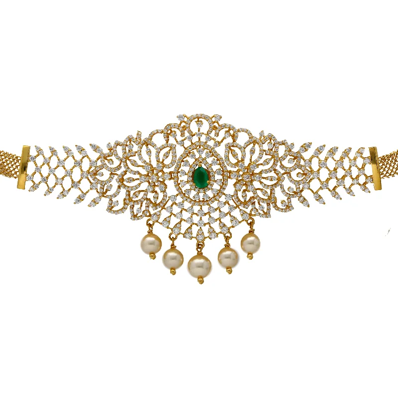 white opal engagement ring 22K Yellow Gold, Ruby & CZ Choker (42.3gm)