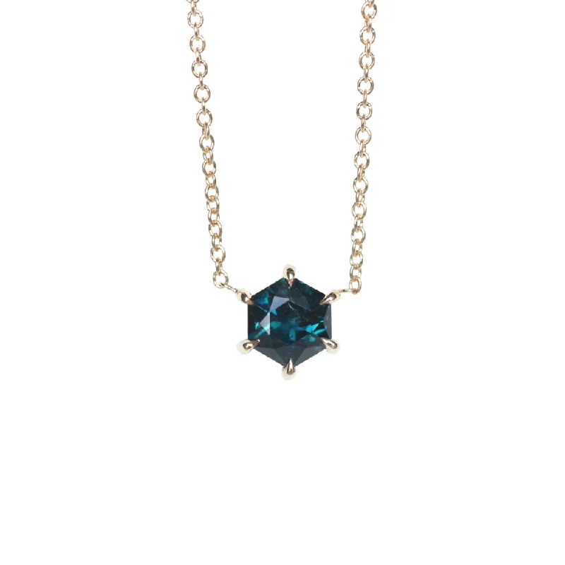 handmade antique silver bangle 5.3mm Deep Teal Blue Hexagon Sapphire Dainty Prong Set Necklace in 14k Yellow Gold handmade antique silver bangle 5.3mm Deep Teal Blue Hexagon Sapphire Dainty Prong Set Necklace in 14k Yellow Gold