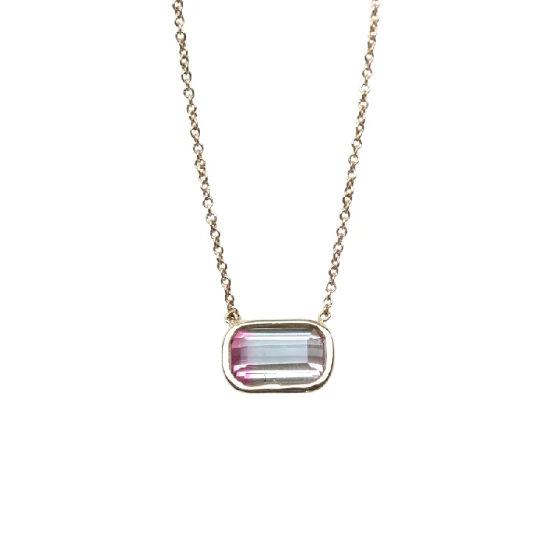 tiny gold huggie hoops Bi-Color Watermelon Tourmaline Bezel Set Necklace In 14k Yellow Gold tiny gold huggie hoops Bi-Color Watermelon Tourmaline Bezel Set Necklace In 14k Yellow Gold