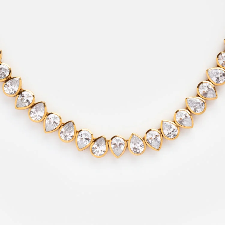 solid gold disc charm bracelet Bold Bezel Set Tennis Necklace