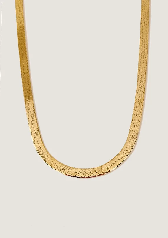 custom name necklace gold Bold Carter Herringbone Chain Necklace