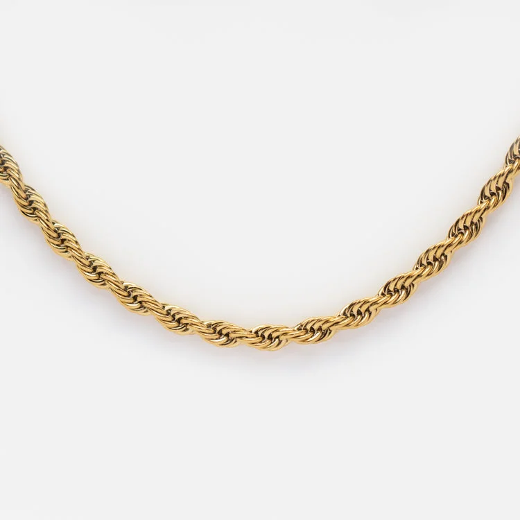 modern geometric silver ring Bold Rope Chain Necklace
