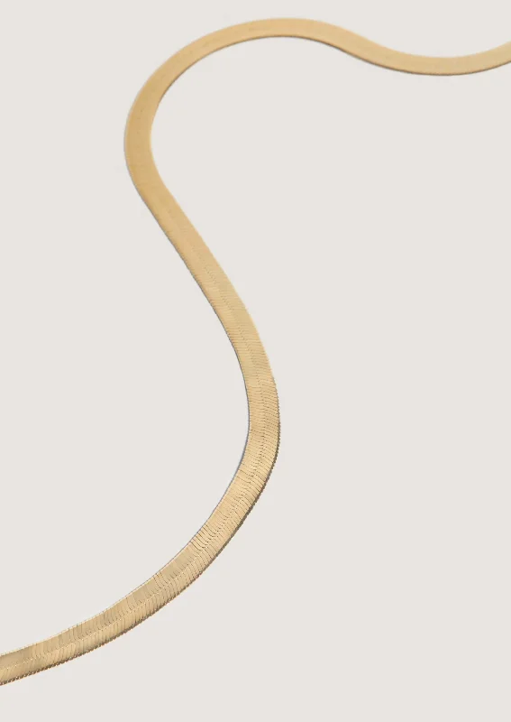 rose gold bezel ring Carter Herringbone Chain Necklace