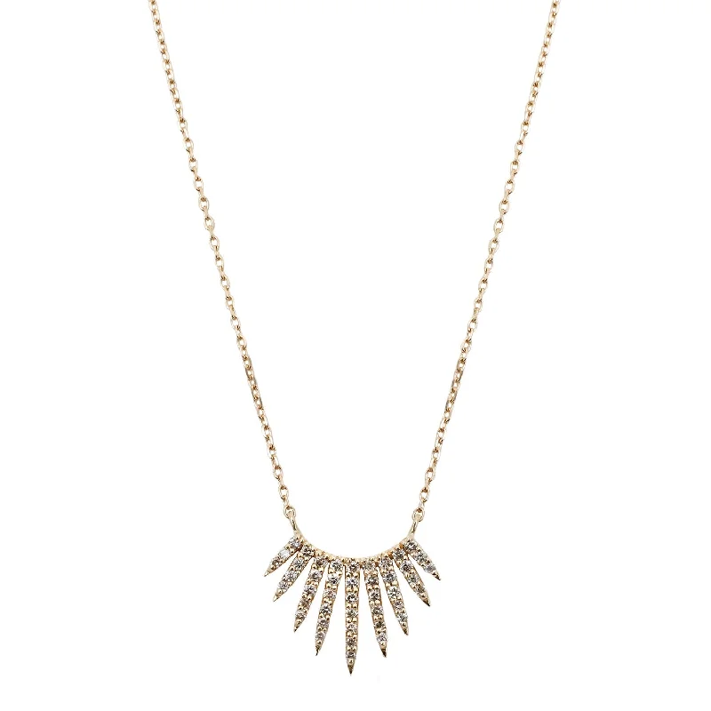 unique tribal silver ring Rising Diamond Sunbeams Necklace