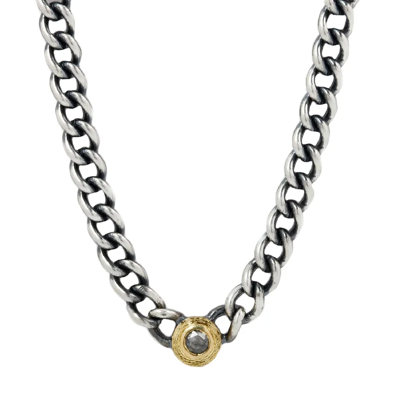 vintage-style garnet ring Diamond Link Necklace