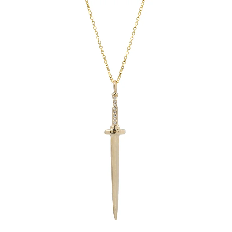 real turquoise drop earrings White Diamond Large Dagger Pendant Necklace