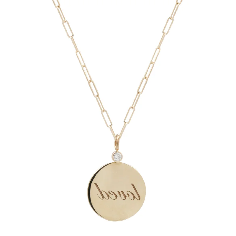 gold charm bracelet with initials Loved Reflection Medallion Necklace