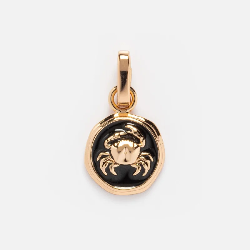 handcrafted crystal quartz ring Enamel Zodiac Charm