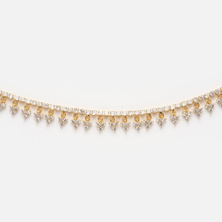 celestial sunburst ring gold Esley Tennis Necklace