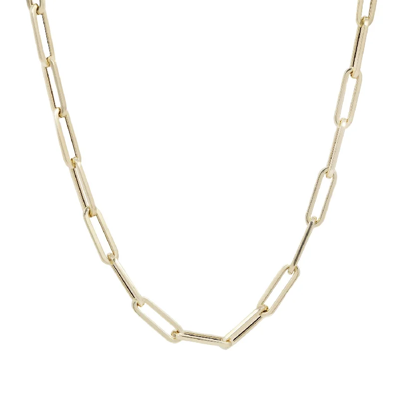vintage floral engagement ring Golden Horizon Paperclip Necklace