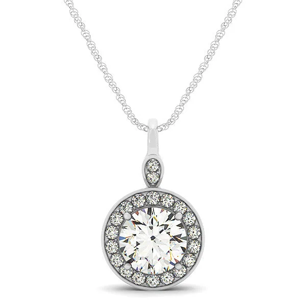 real diamond solitaire ring Halo Diamond Pendant