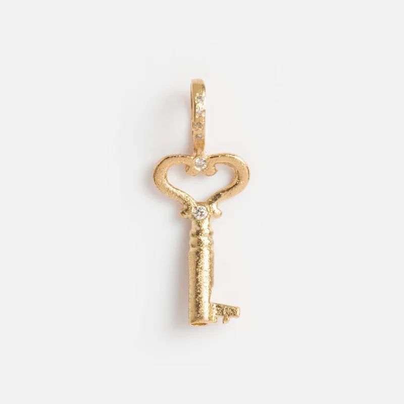 genuine ruby ring women Heart Key Pendant Charm