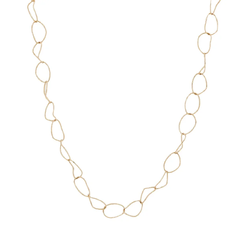bold gothic vampire ring I Slim Textured Gold Link Necklace