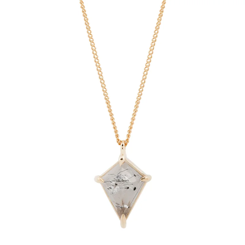 modern infinity signet ring Large Quartz Kite Necklace