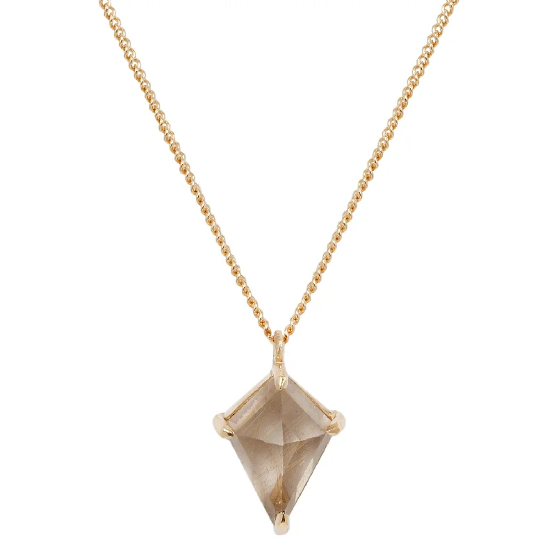 natural crystal pendant necklace Large Yellow Quartz Kite Necklace