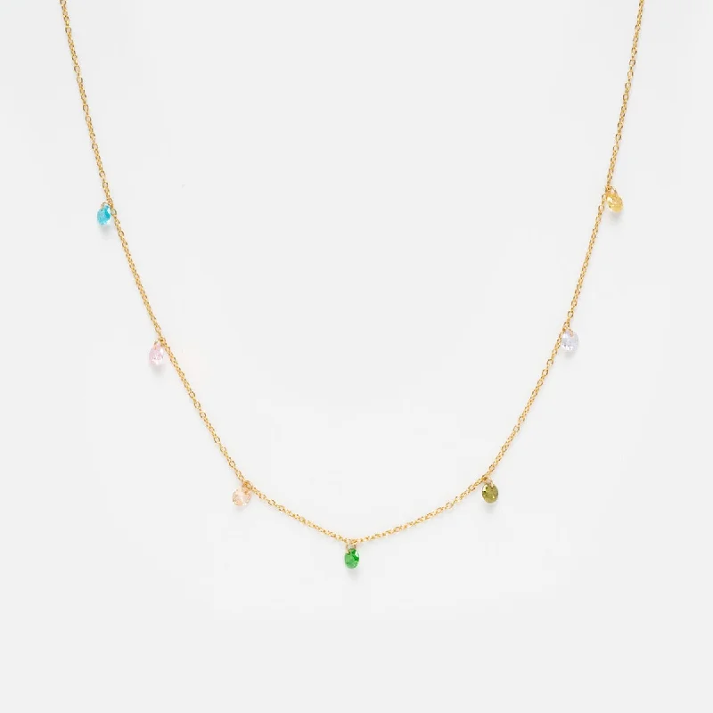rose quartz bracelet healing Lillian Rainbow Zircon Necklace