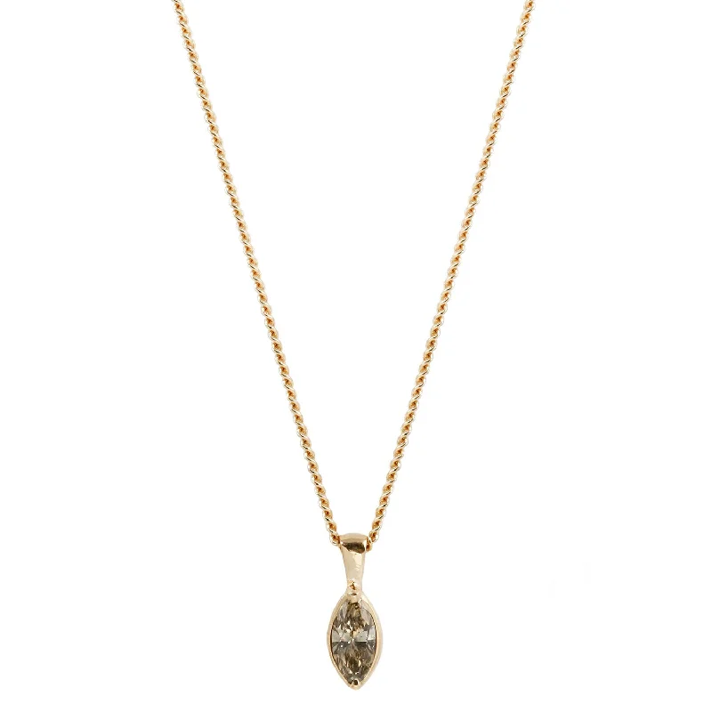 vintage diamond drop necklace Champagne Diamond Marquise Necklace