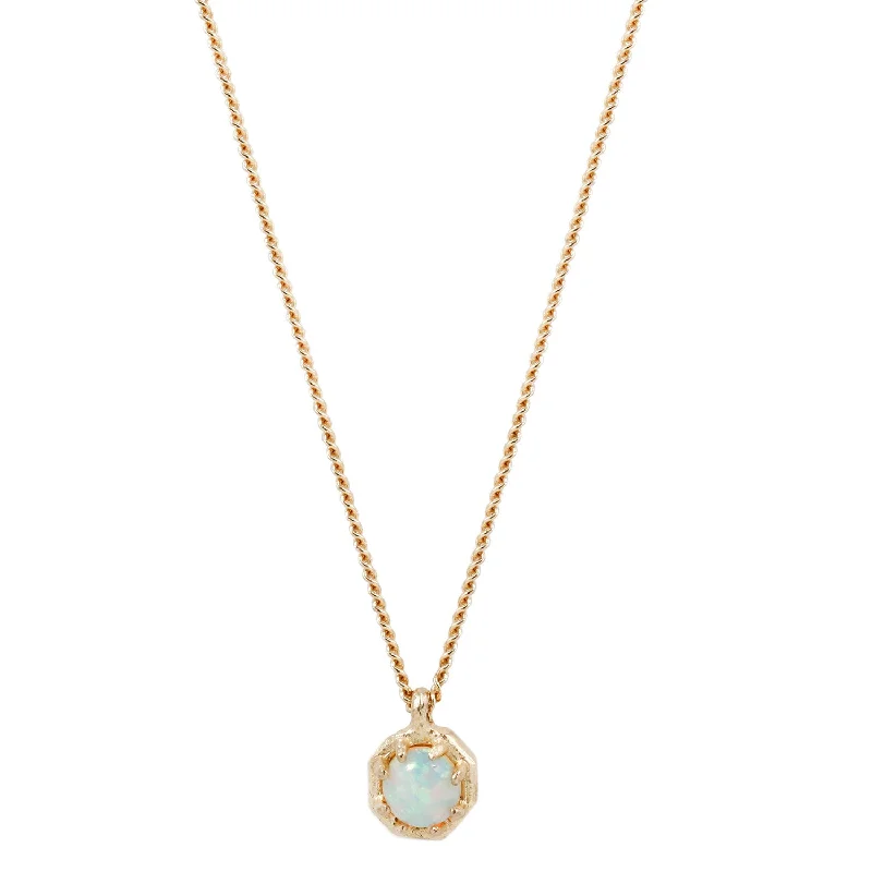 boho gemstone anklet Small Opal Octagon Necklace