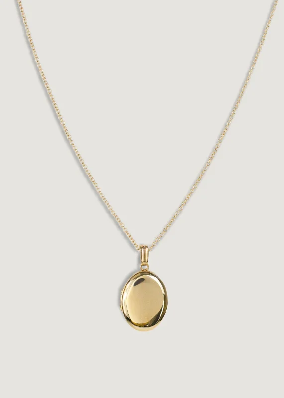 cubic zirconia eternity necklace Maison Oval Locket Necklace