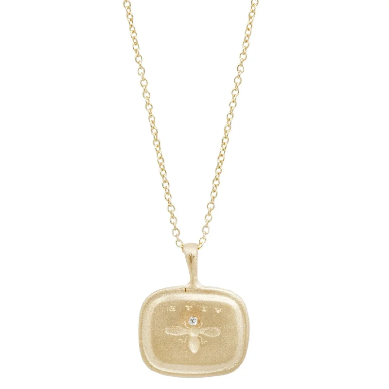 vintage locket necklace gold Gold Bee Necklace