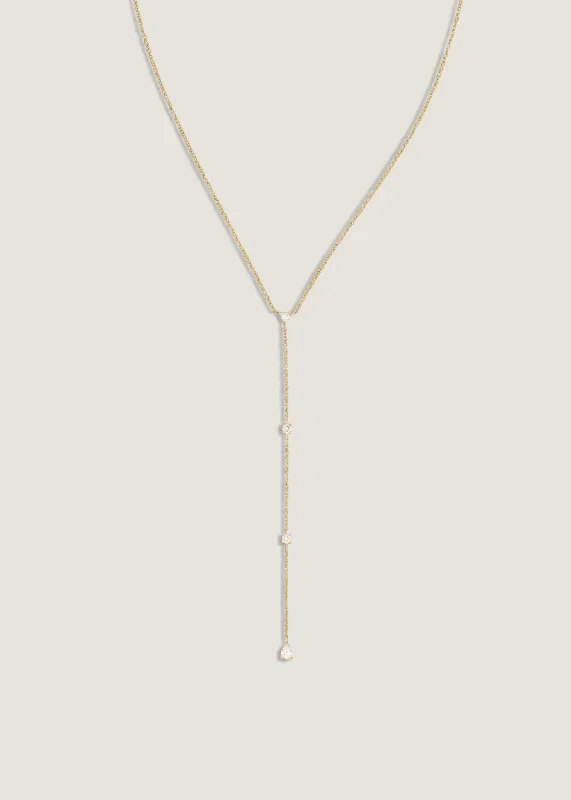 thin gold wire earrings Mixed Lariat Necklace Diamond