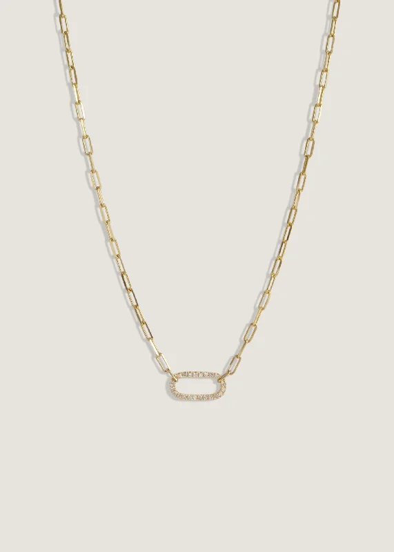 rose gold anklet chain Pavé Diamond Link Chain Necklace