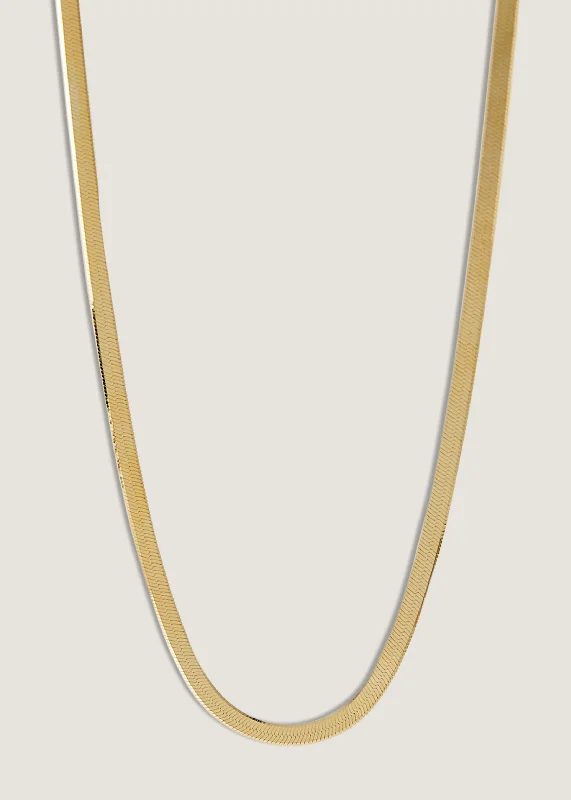 dainty gold chain earrings Petite Carter Herringbone Chain Necklace