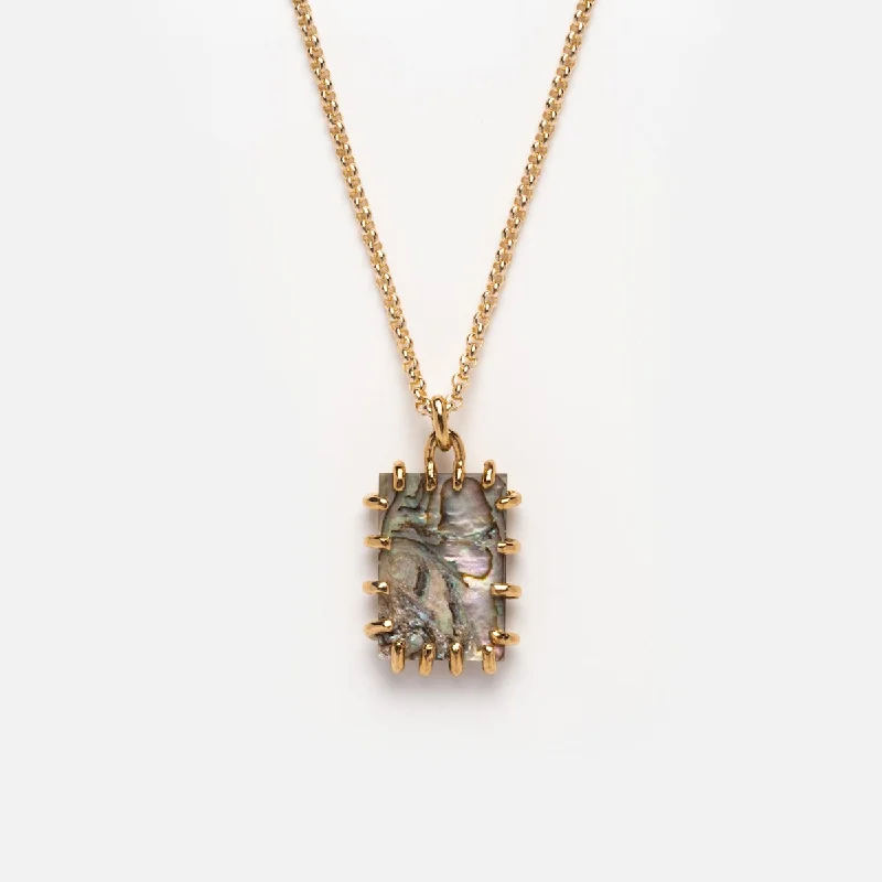 men’s titanium ring with diamonds Phoebe Abalone Necklace