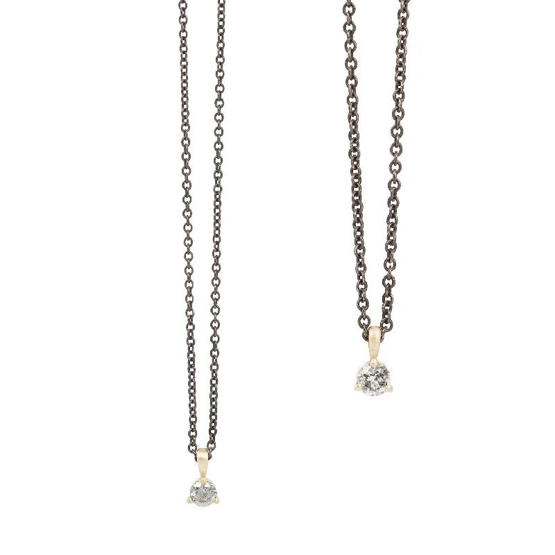 unique promise ring for girlfriend Salt + Pepper Diamond Necklace