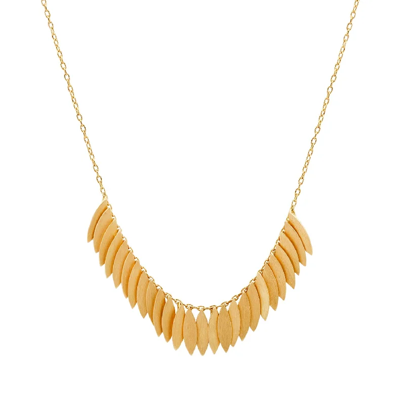 rose gold cubic zirconia earrings Golden Leaf Arc Necklace