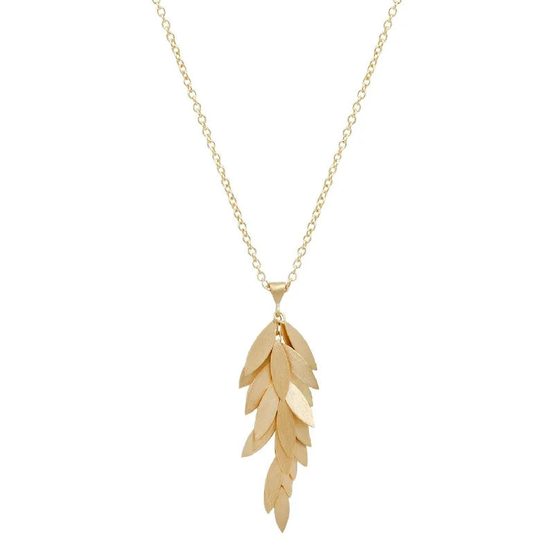 classic pearl choker necklace Golden Leaf Cluster Necklace