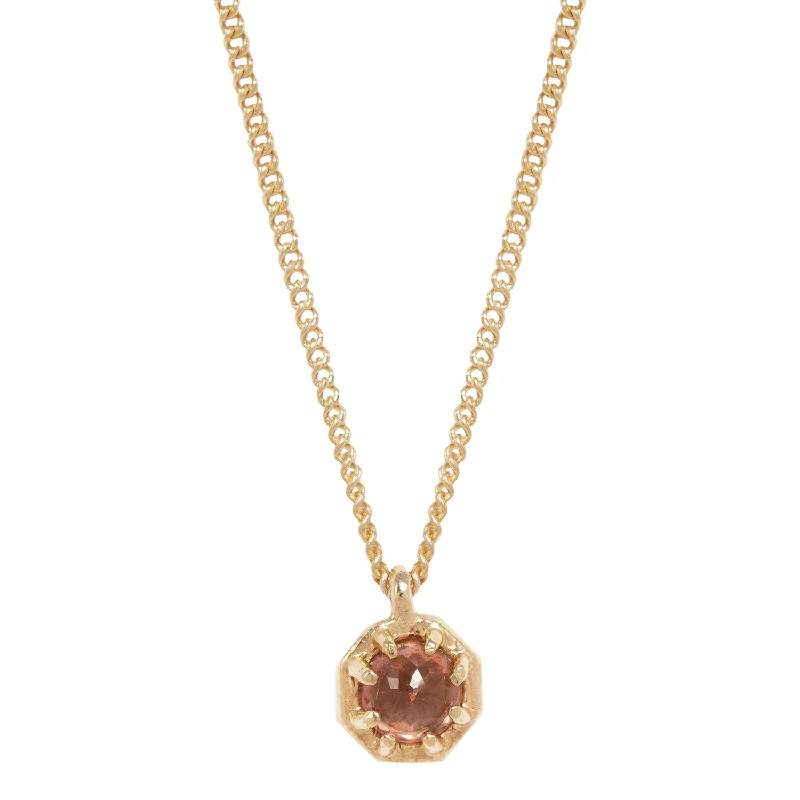 delicate angel wings necklace Small Garnet Octagon Necklace