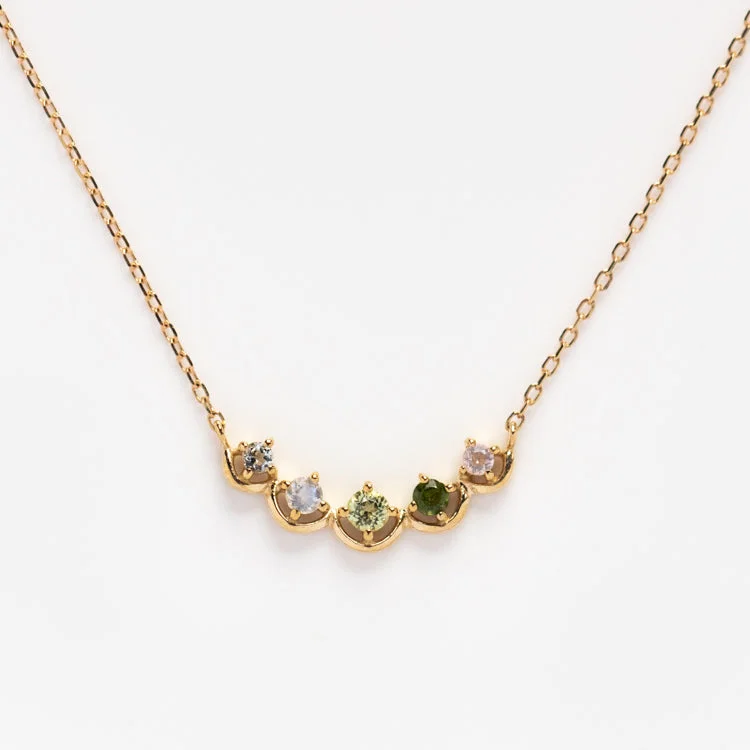 bohemian gemstone choker Solid Gold Amour Acrostic Necklace