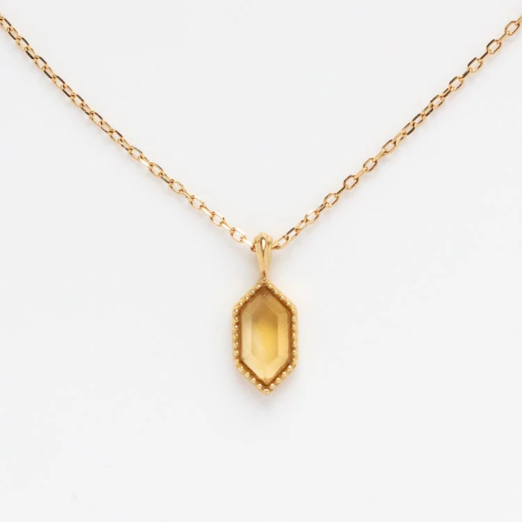 sleek black titanium ring Solid Gold Citrine Destiny Hexagon Necklace for Abundance