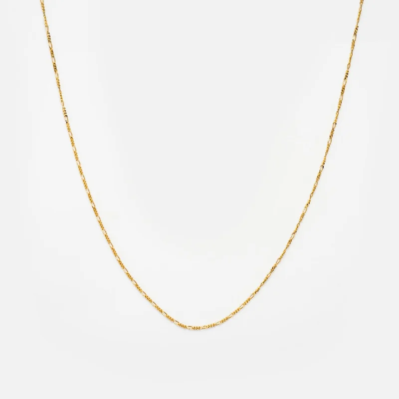 vintage turquoise pendant necklace Solid Gold Figaro Chain