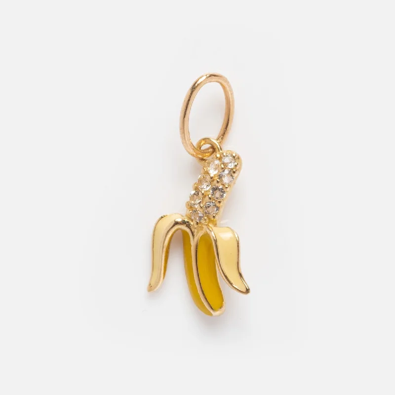 handmade braided anklet Solid Gold Foodie Charm