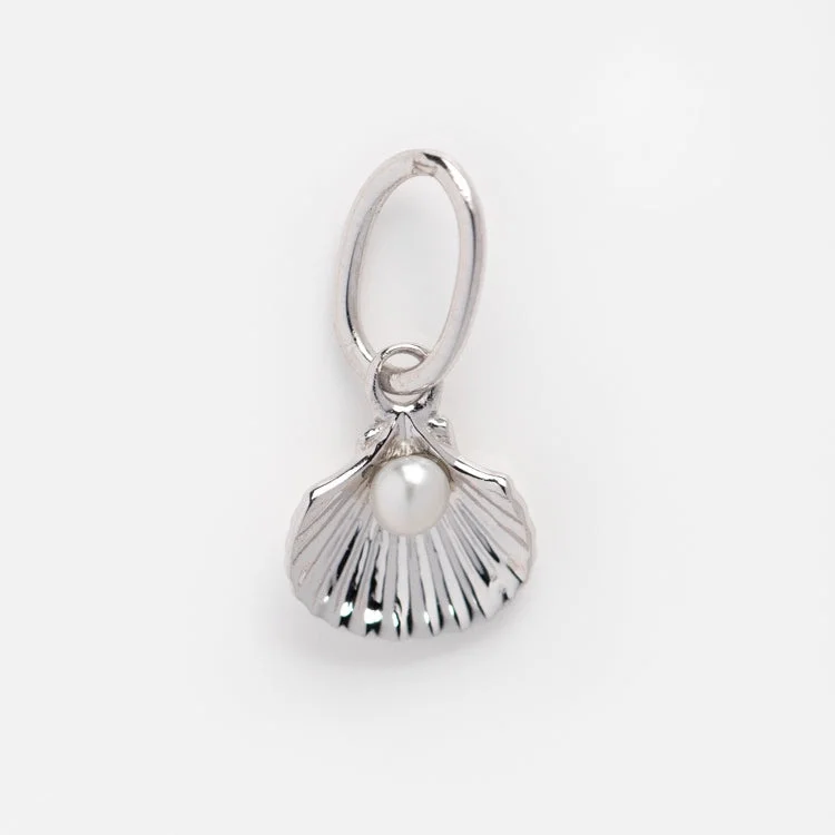 white topaz stacking rings Solid Gold Nature Charm in White Gold