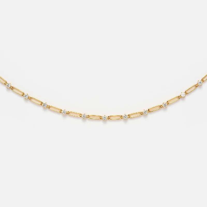 dainty feather charm necklace Sparkle Link Necklace