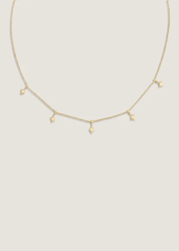 simple crystal earrings Starburst Necklace Diamond