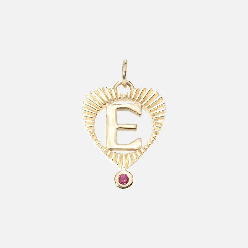 minimalist diamond stud earrings Sunbeam Letter Heart Charm