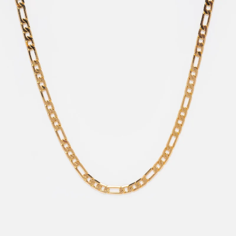 natural amethyst necklace Thick Gold Figaro Chain