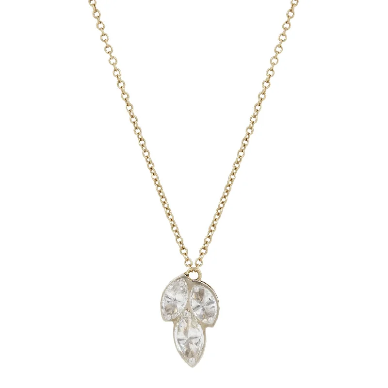 dainty gemstone choker necklace Three Marquise Diamond Necklace