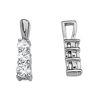 emerald-cut engagement ring halo Three Stone Diamond Pendant
