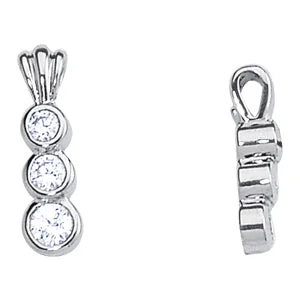 birthstone necklace for mom Three Stone Diamond Pendant