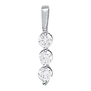 silver arrow pendant necklace Three Stone Diamond Pendant
