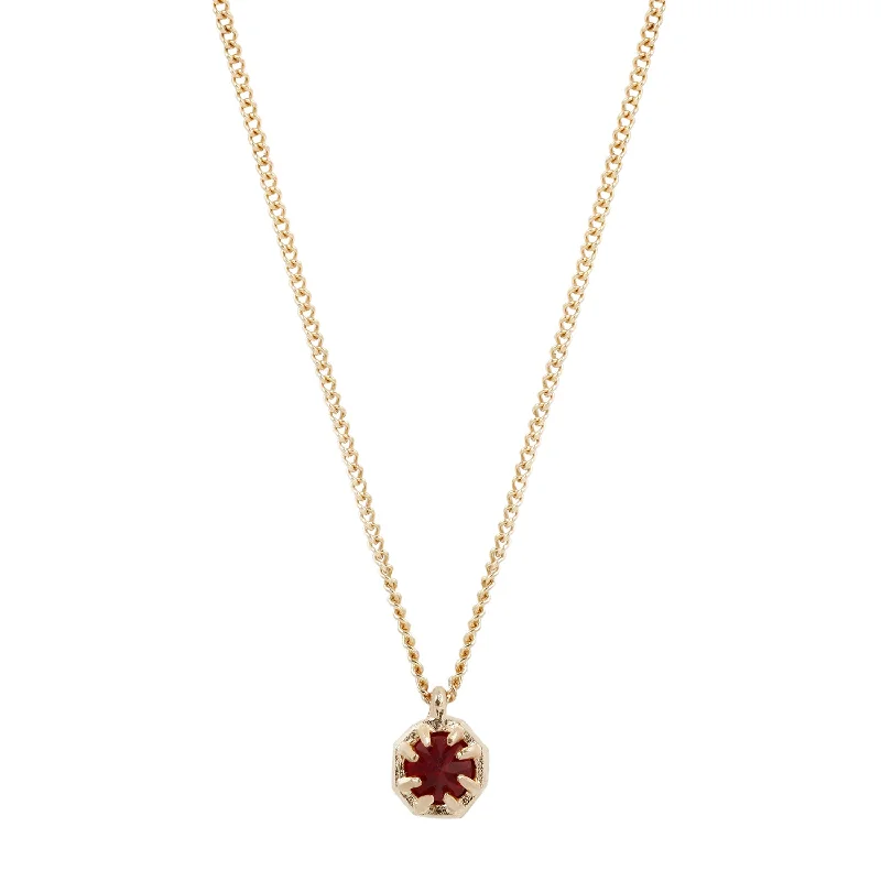 celestial sun and moon earrings Small Ruby Octagon Necklace