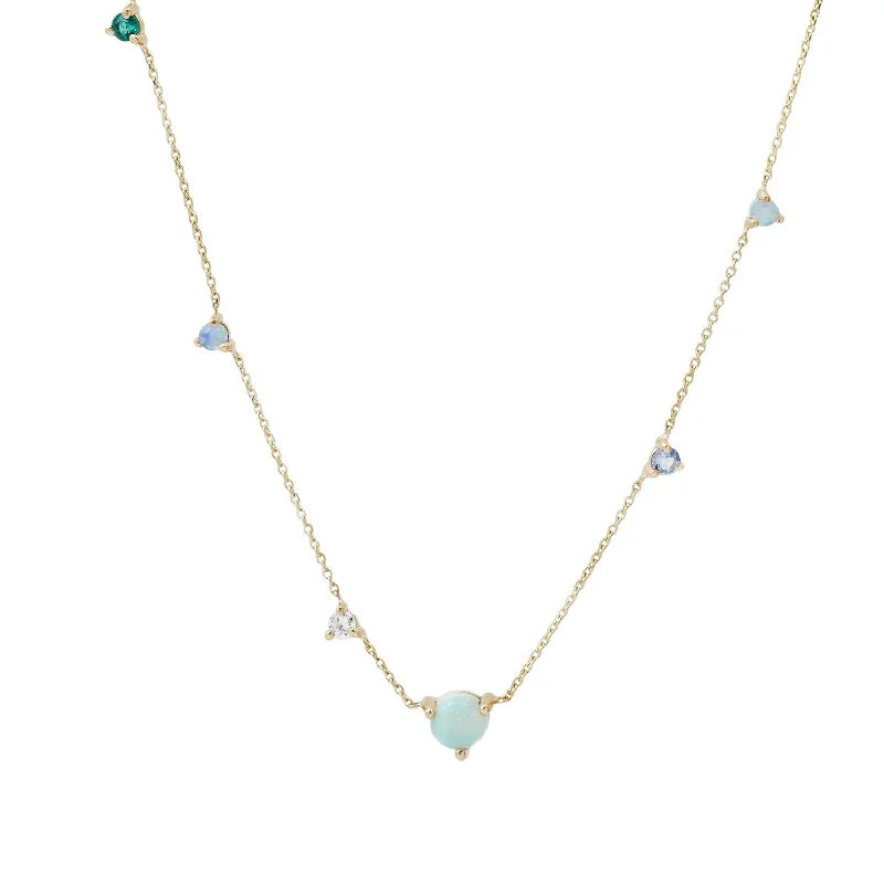 real citrine gemstone pendant Linear Chain Necklace