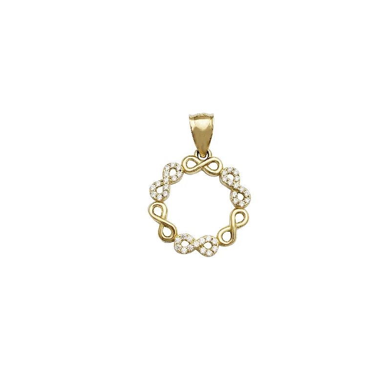 delicate angel wings necklace All Around Infinity CZ Pendant (14K)